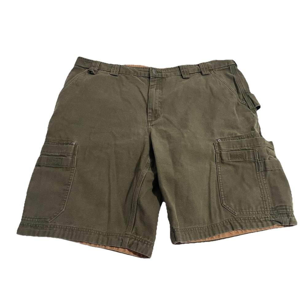 Duluth Trading Co. Men's 46 Heavy Duty Canvas Cargo Carpenter Shorts Green